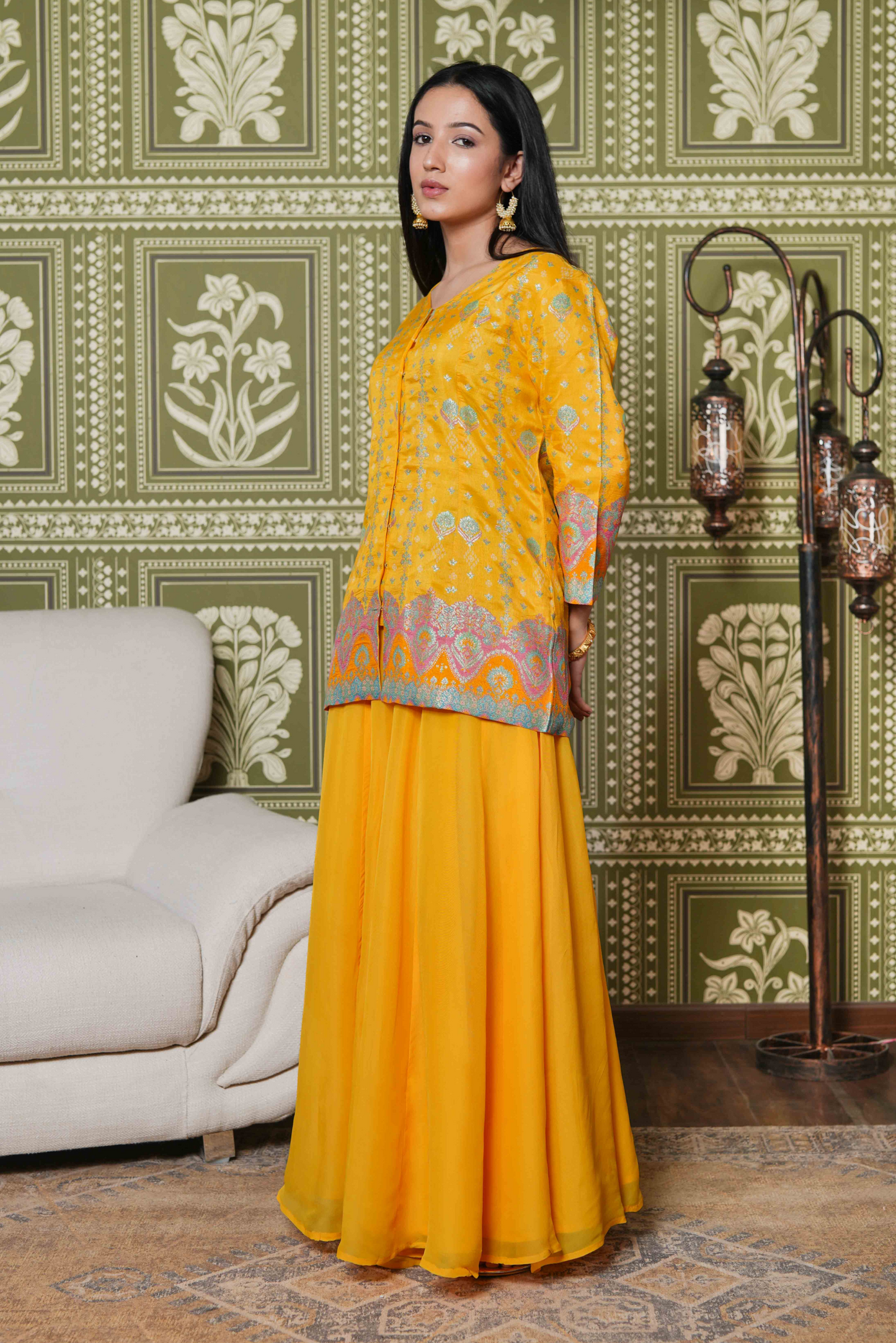 Printed Yellow Co-Ords Set