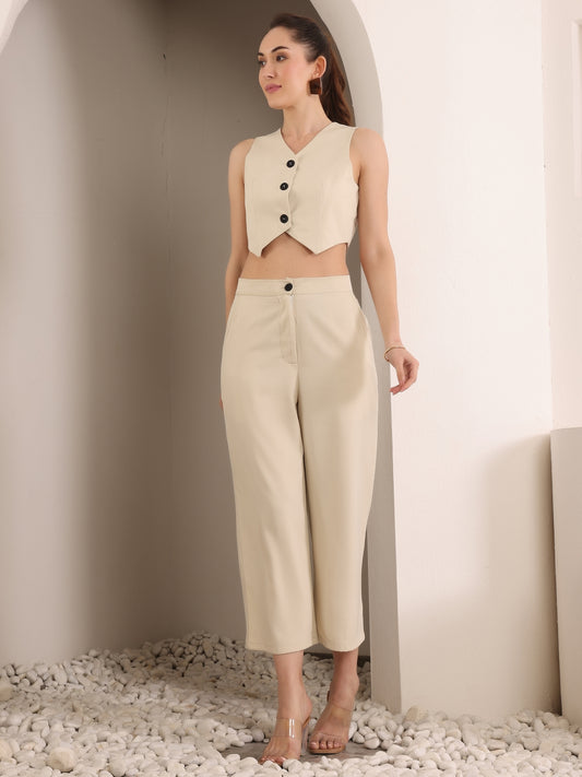 V Neck Waistcoat With Trousers