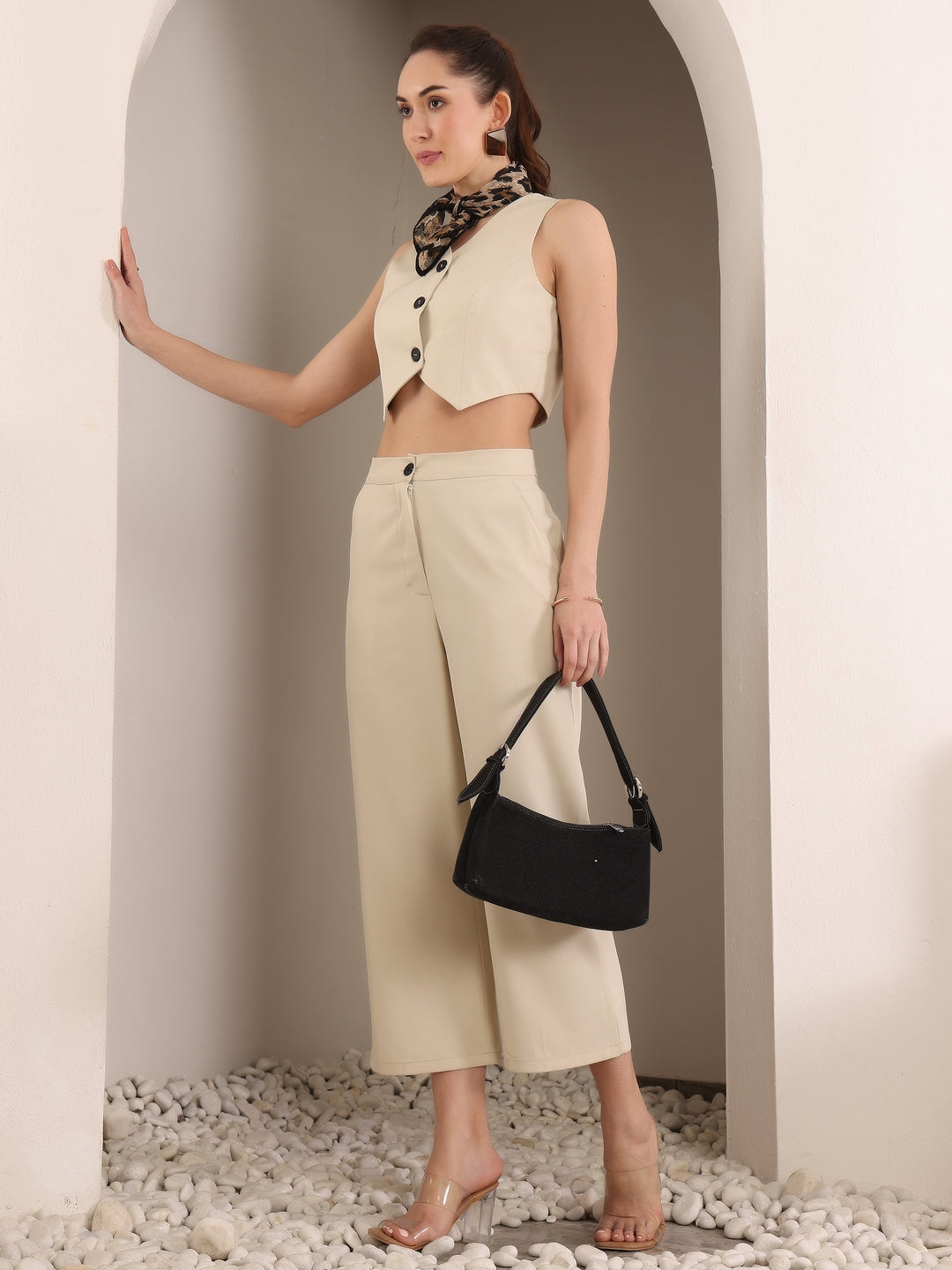 V Neck Waistcoat With Trousers