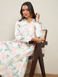 Floral Printed Panelled Kurta & Trousers