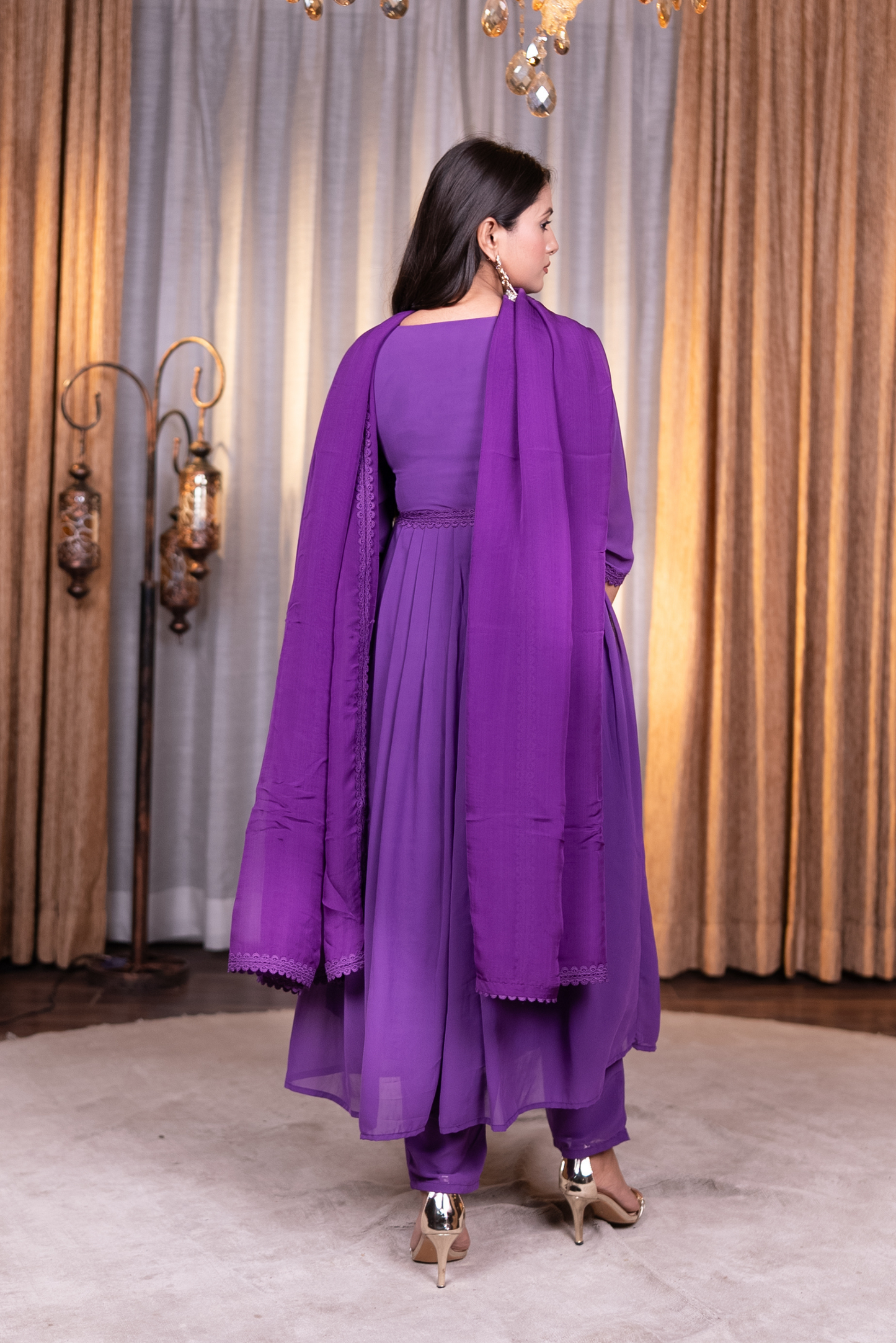 Anarkali kurta with pant and dupatta
