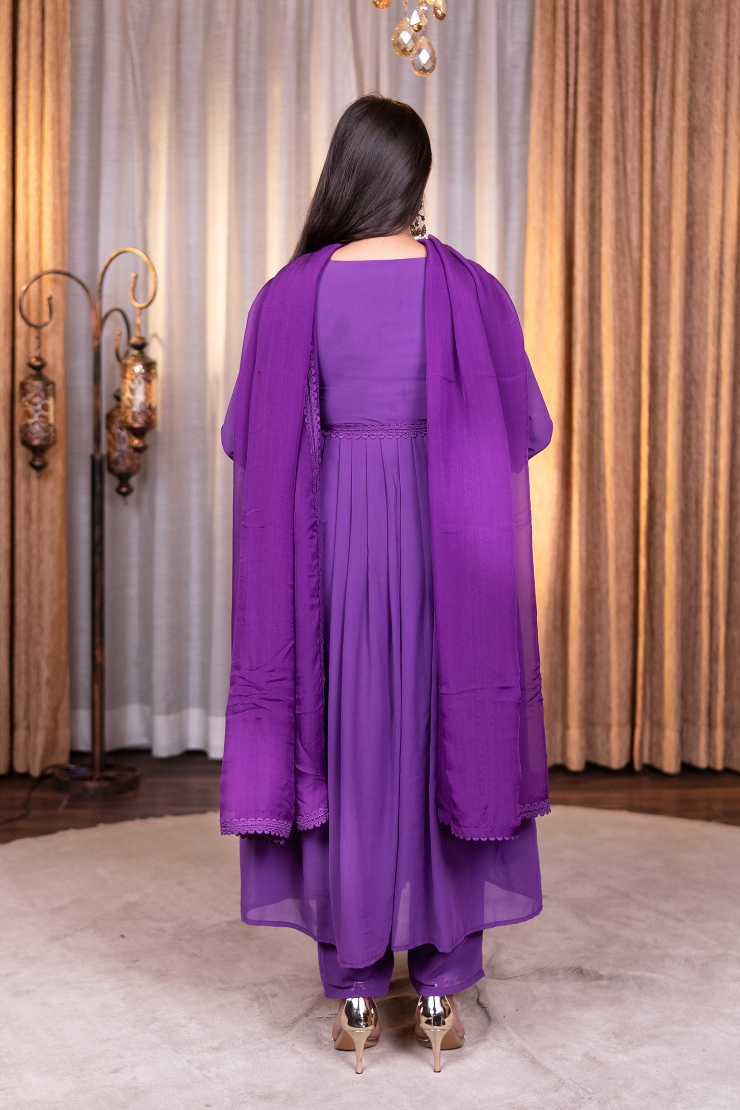 Anarkali kurta with pant and dupatta