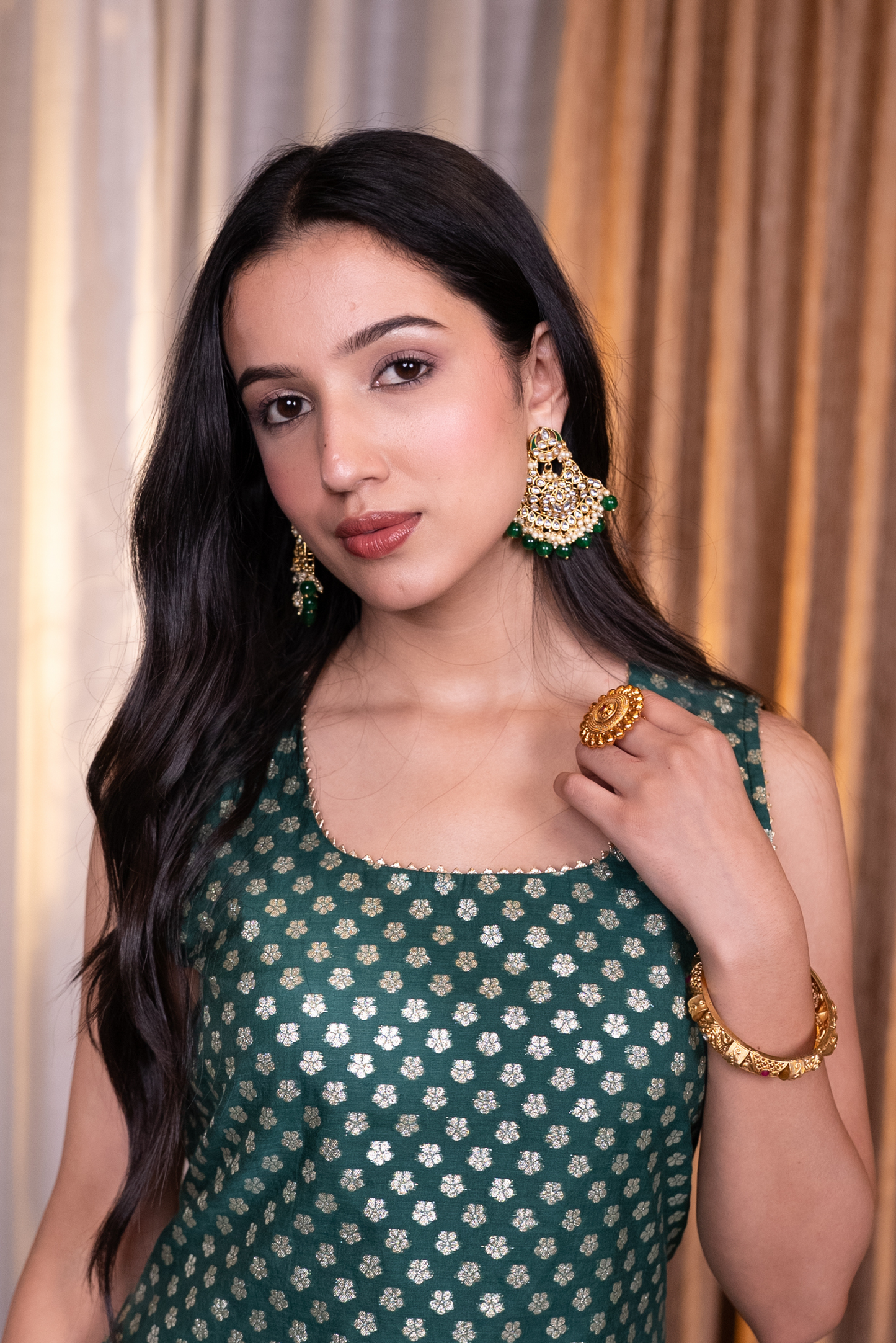Brocade kurta set with pant and dupatta