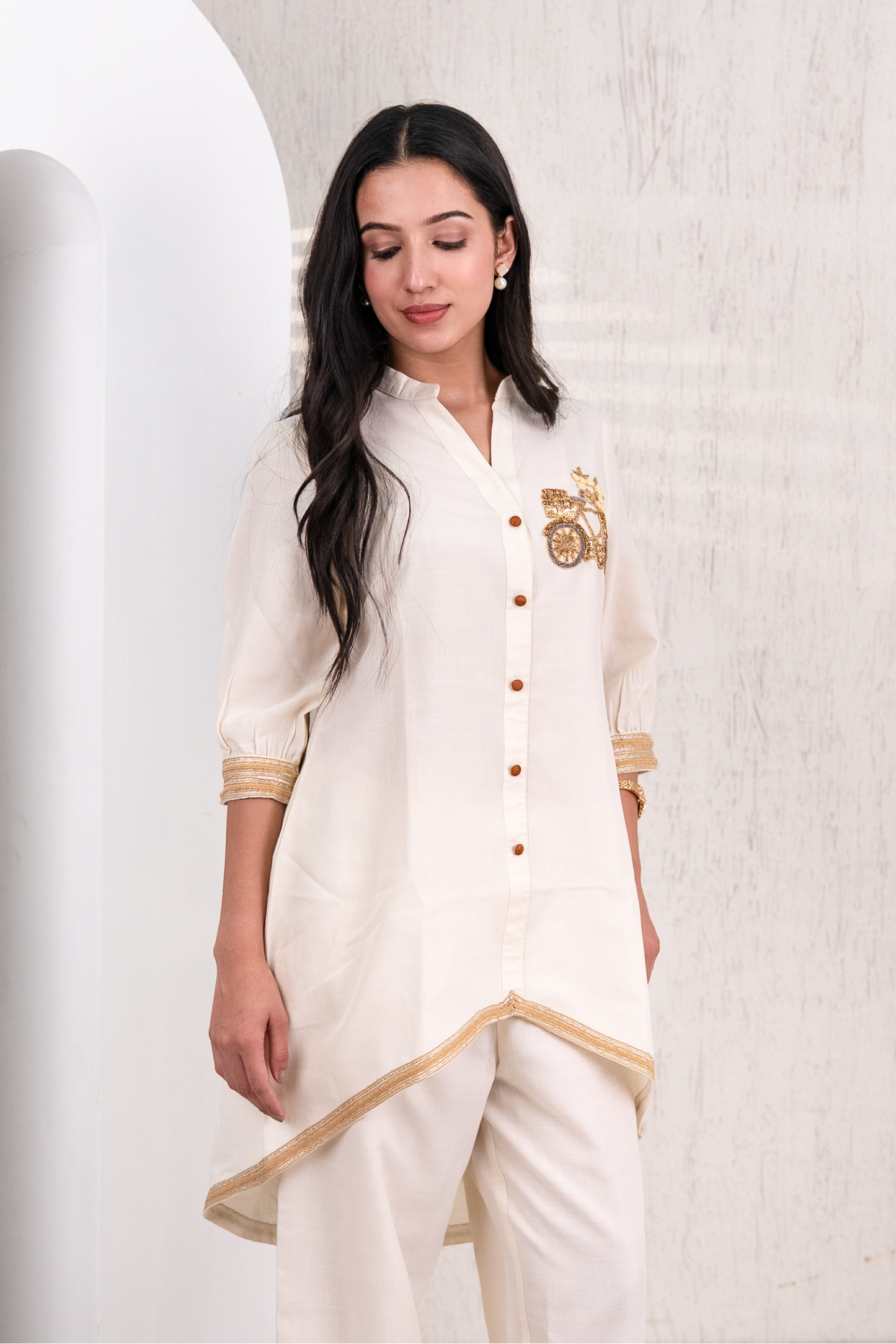 Embroiderd Beige Co-Ords Set
