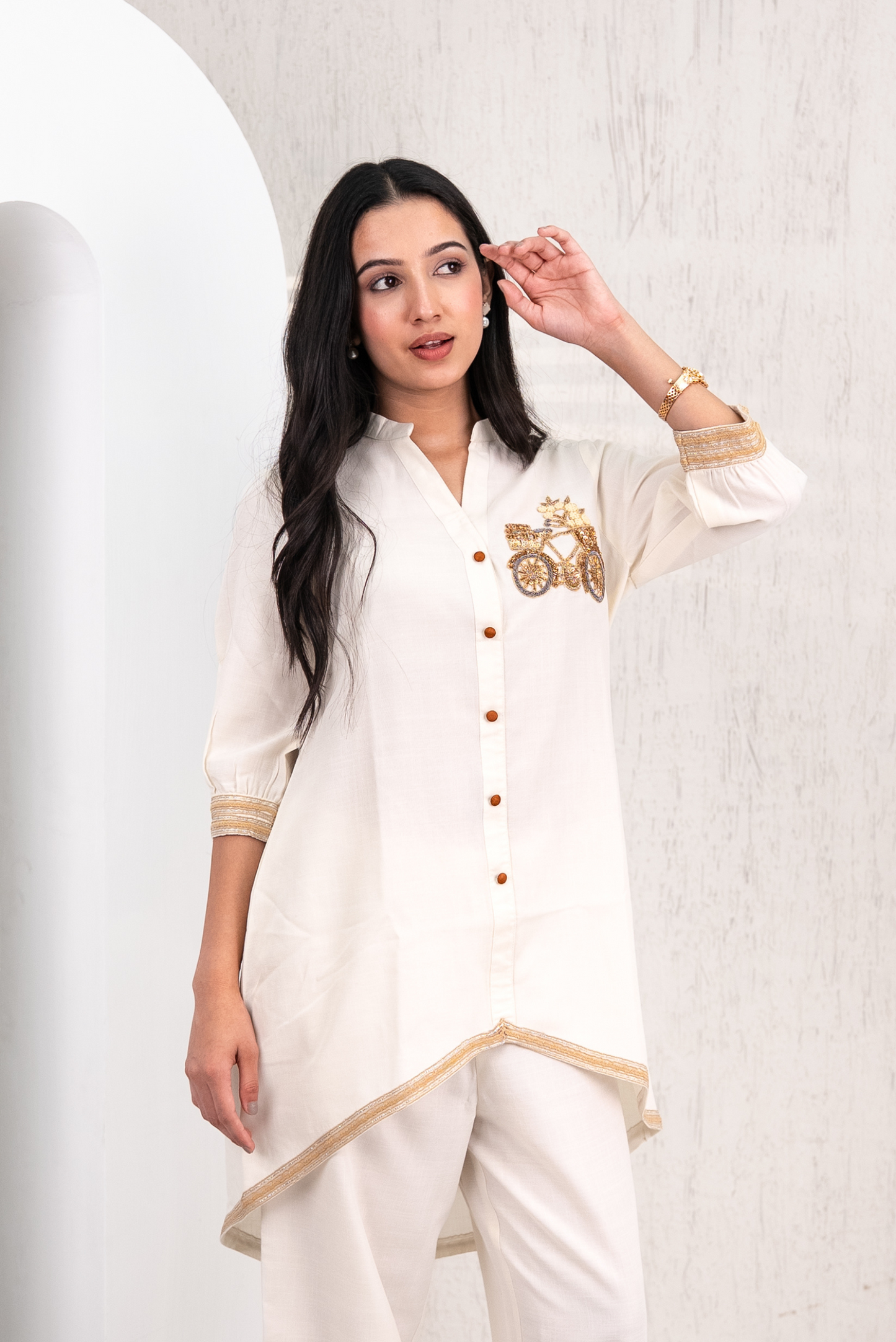 Embroiderd Beige Co-Ords Set