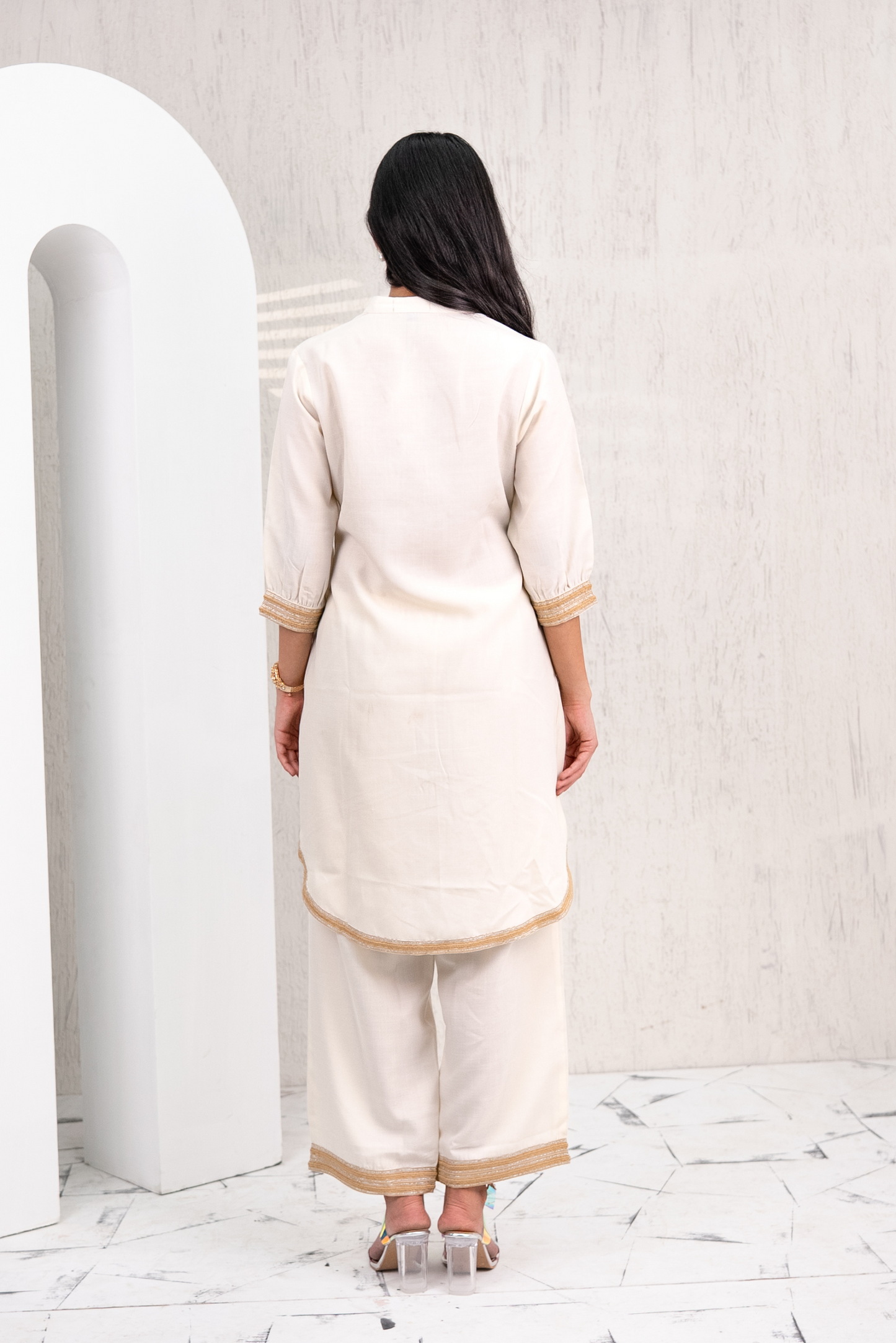 Embroiderd Beige Co-Ords Set
