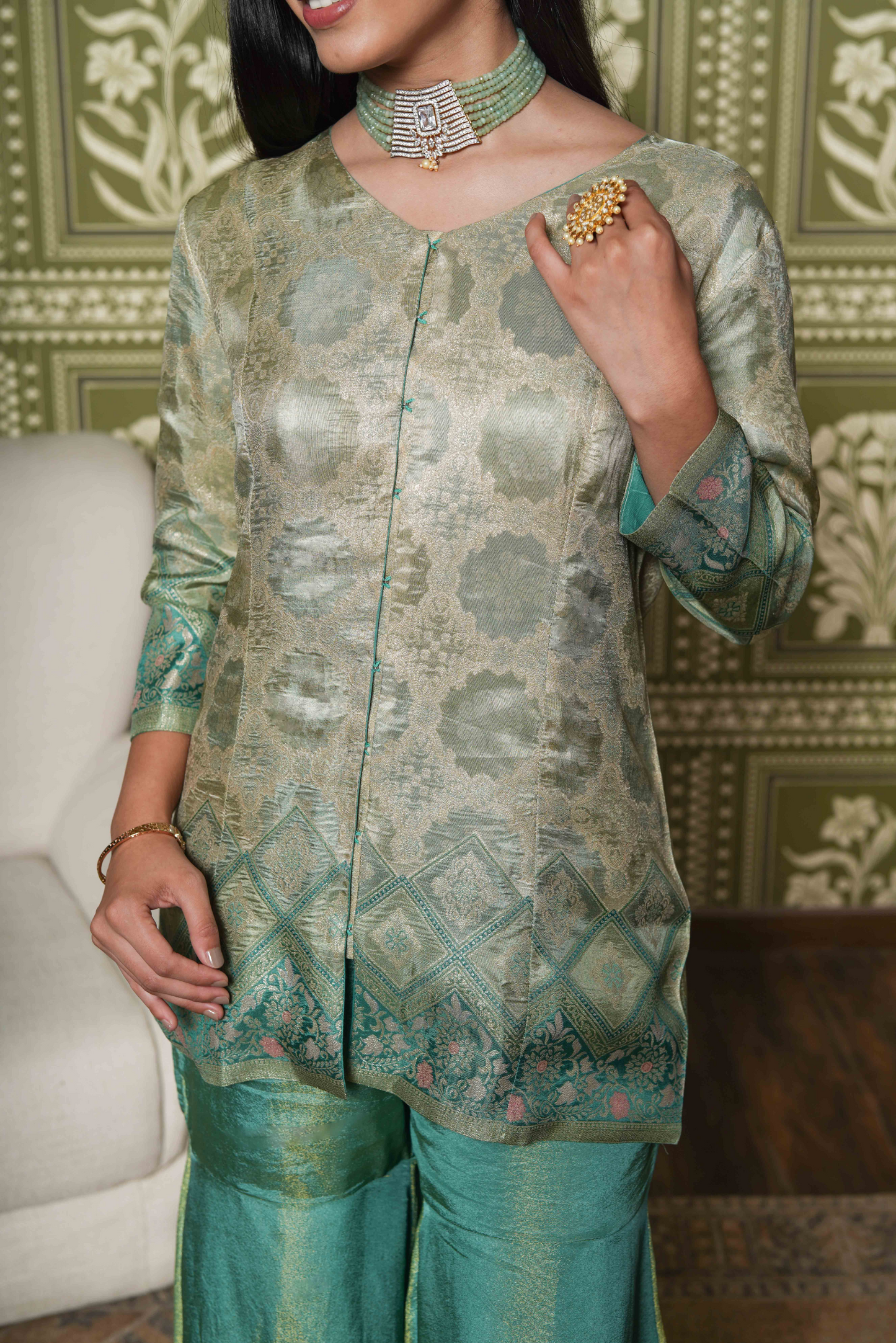 Printed Green Co-Ords Set