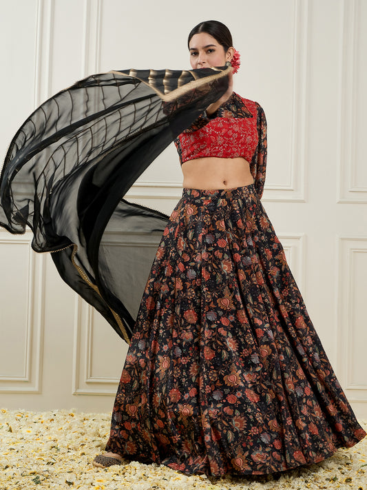 Embroidered Sequinned Ready to Wear Lehenga & Blouse With Dupatta