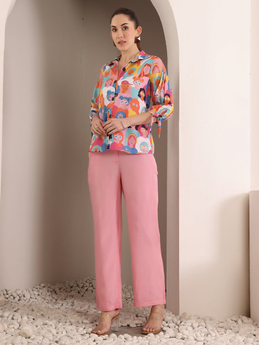 Printed Pure Cotton Shirt With Trouser