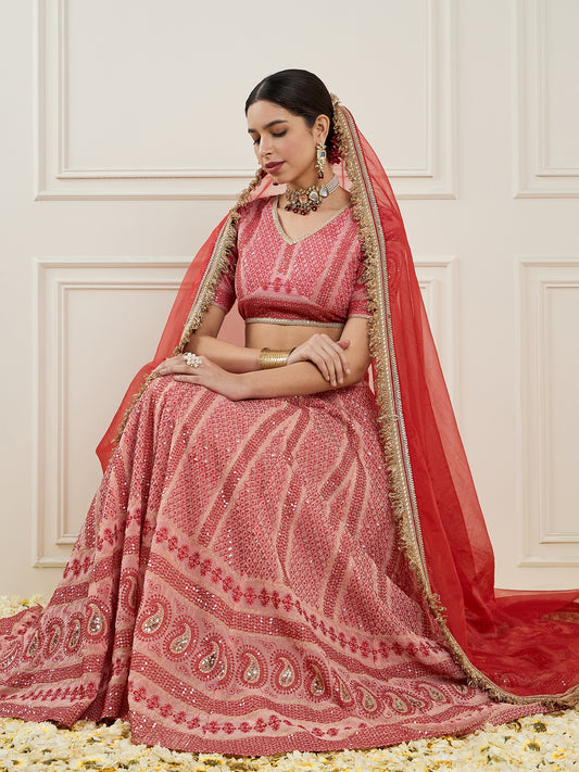 Embroidered Sequinned Ready to Wear Lehenga & Blouse With Dupatta