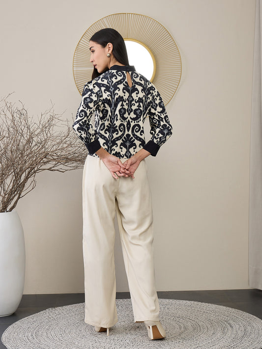 Printed Top With Trousers Co-Ords