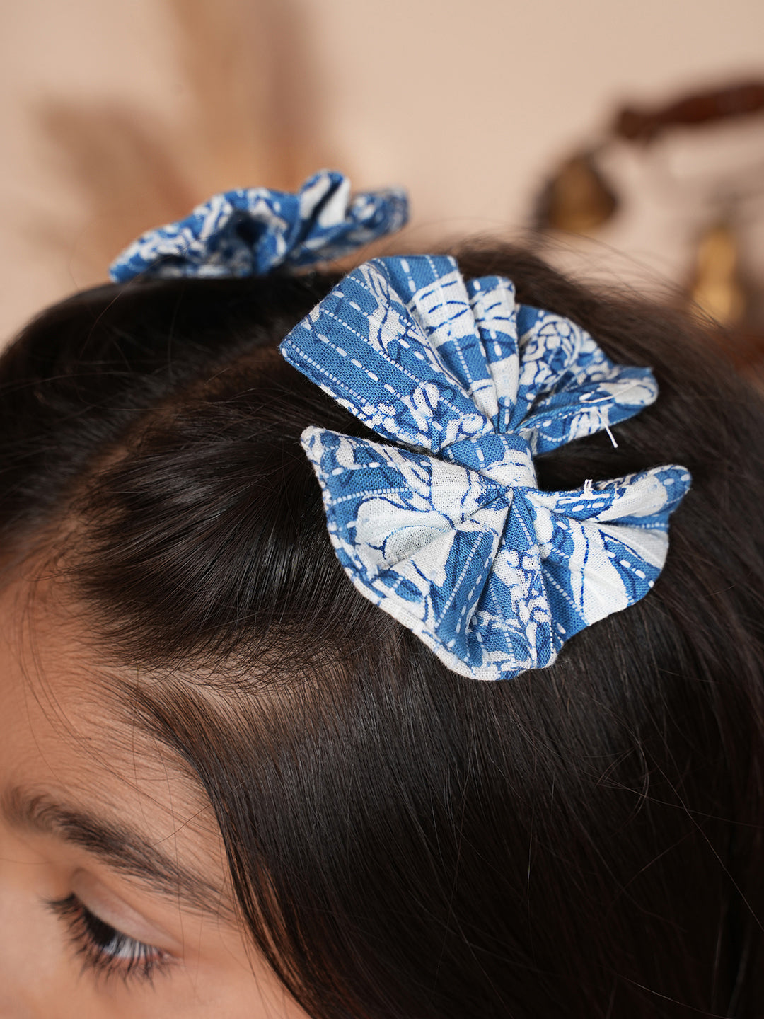 Floral printed blue kurta set