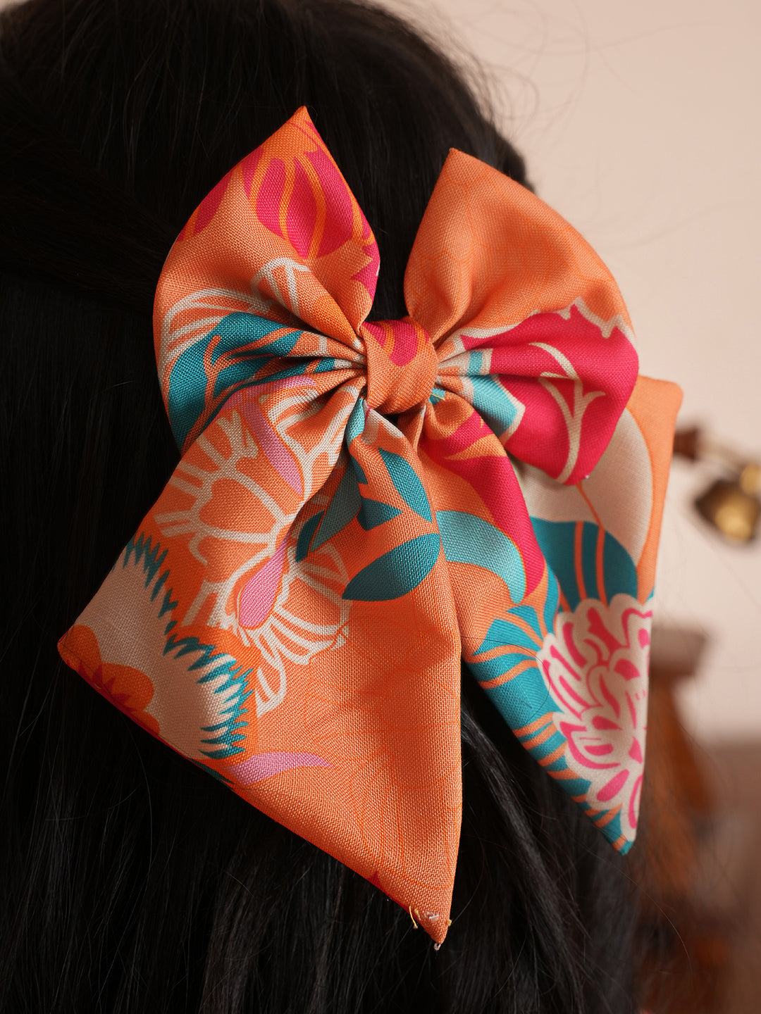 Floral printed orange kurta set