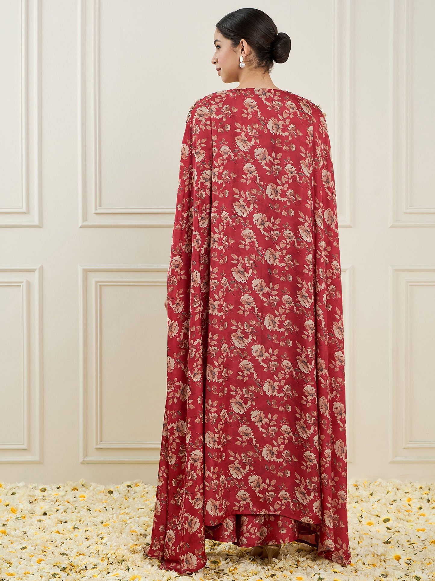 Printed Top & Palazzo With Shrug Co-Ords