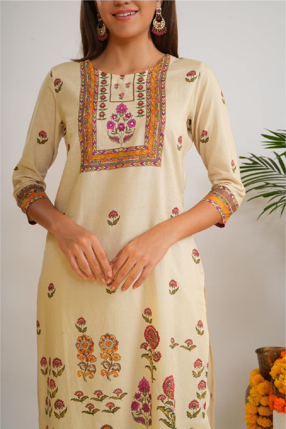 Women Ethnic Motifs Printed Regular Pure Cotton Kurta with Trousers & With Dupatta