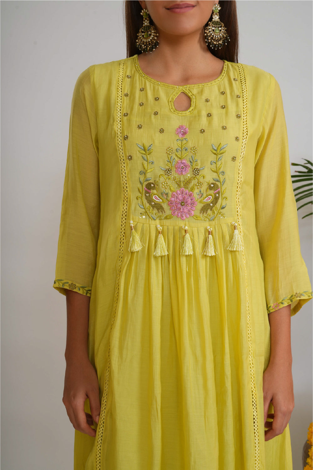 Women Floral Embroidered A-Line Kurta with Palazzos & Dupatta