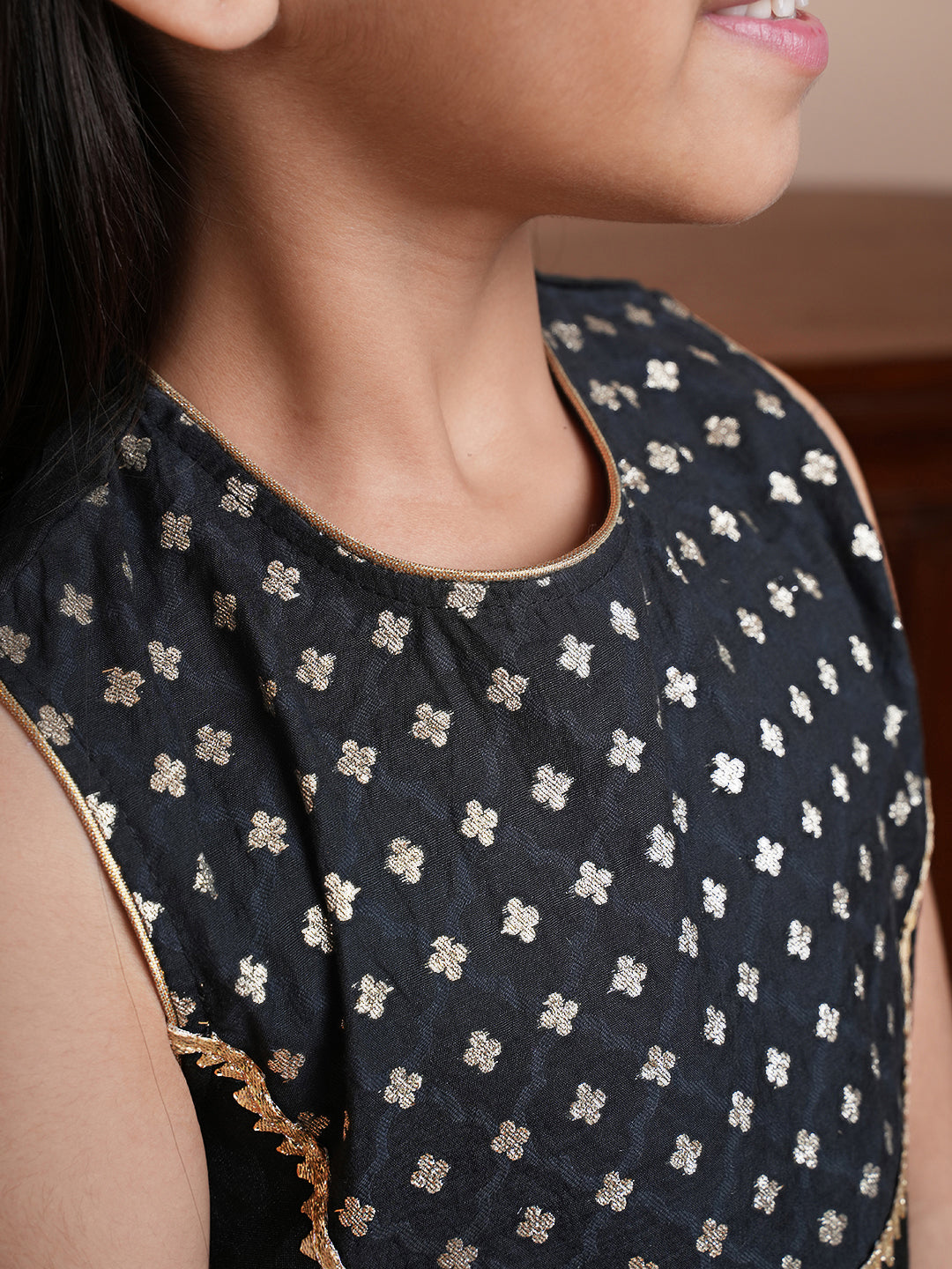 Black brocade top with pant and dupatta