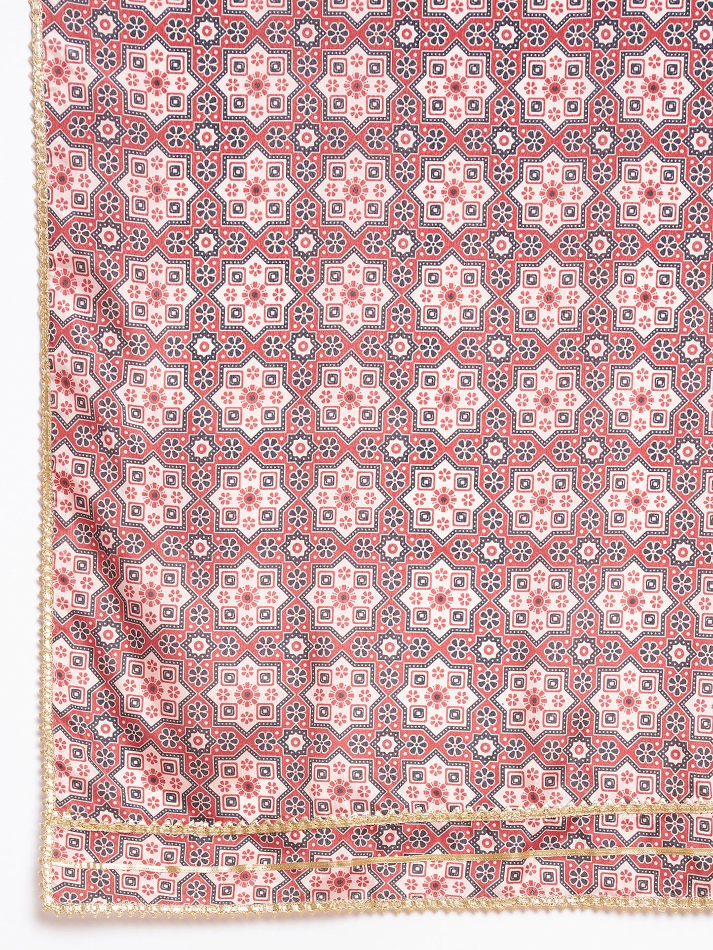 Notch Neck Regular Sleeves Gotta Patti Kurta With Palazzos & Dupatta