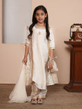 Girls Solid Embroidered Kurta with Pyjama & Dupatta