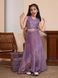Sequins work purple lehenga choli with dupatta