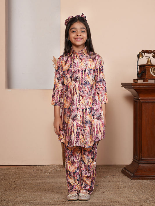 Multicolor printed kurta set