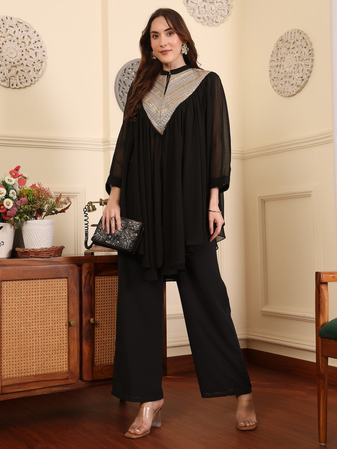 Mandarin Collar Tunic & Trousers Co-Ords