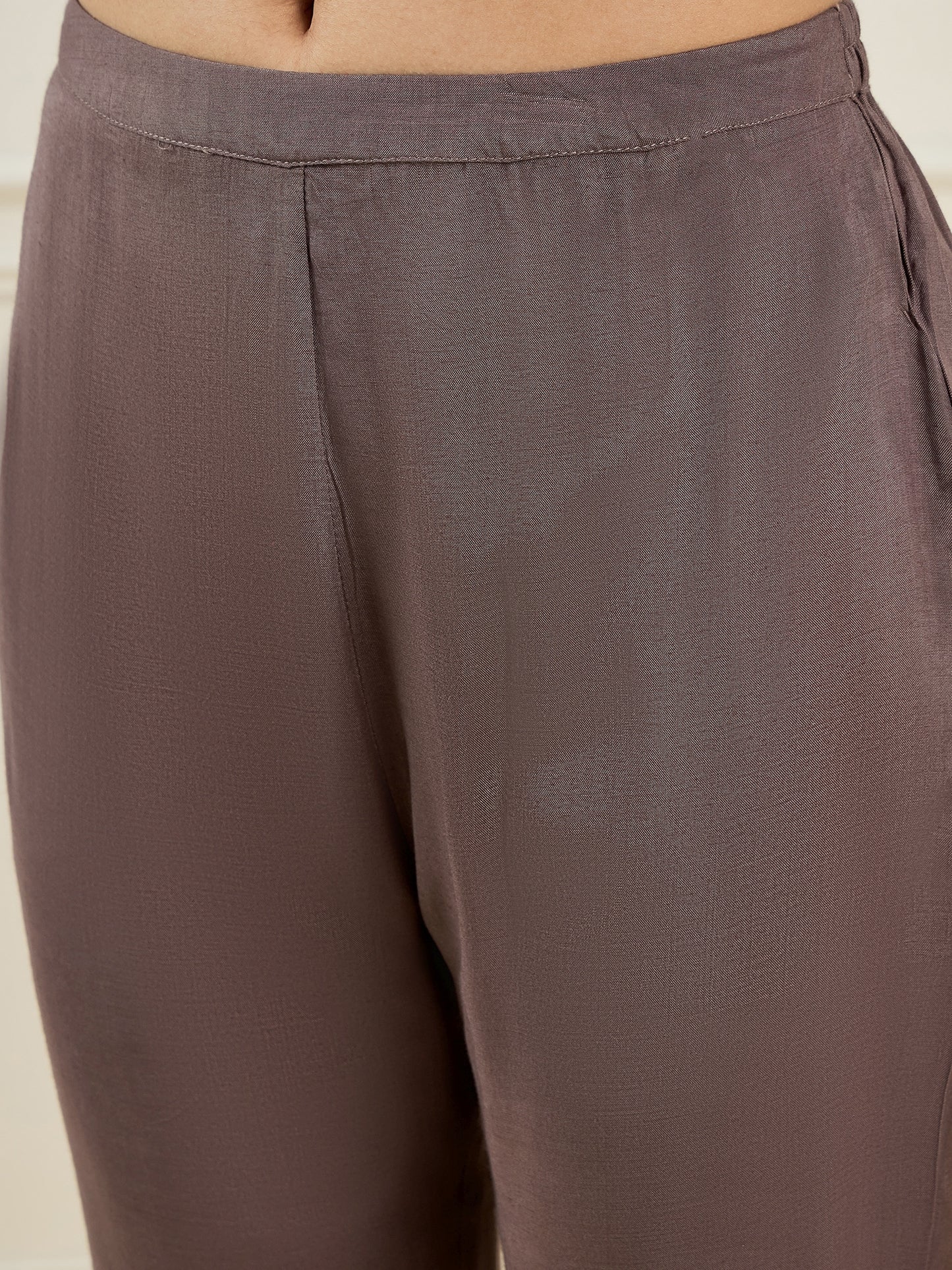 Embroidered Sequinned Straight Kurta with Trousers & Dupatta