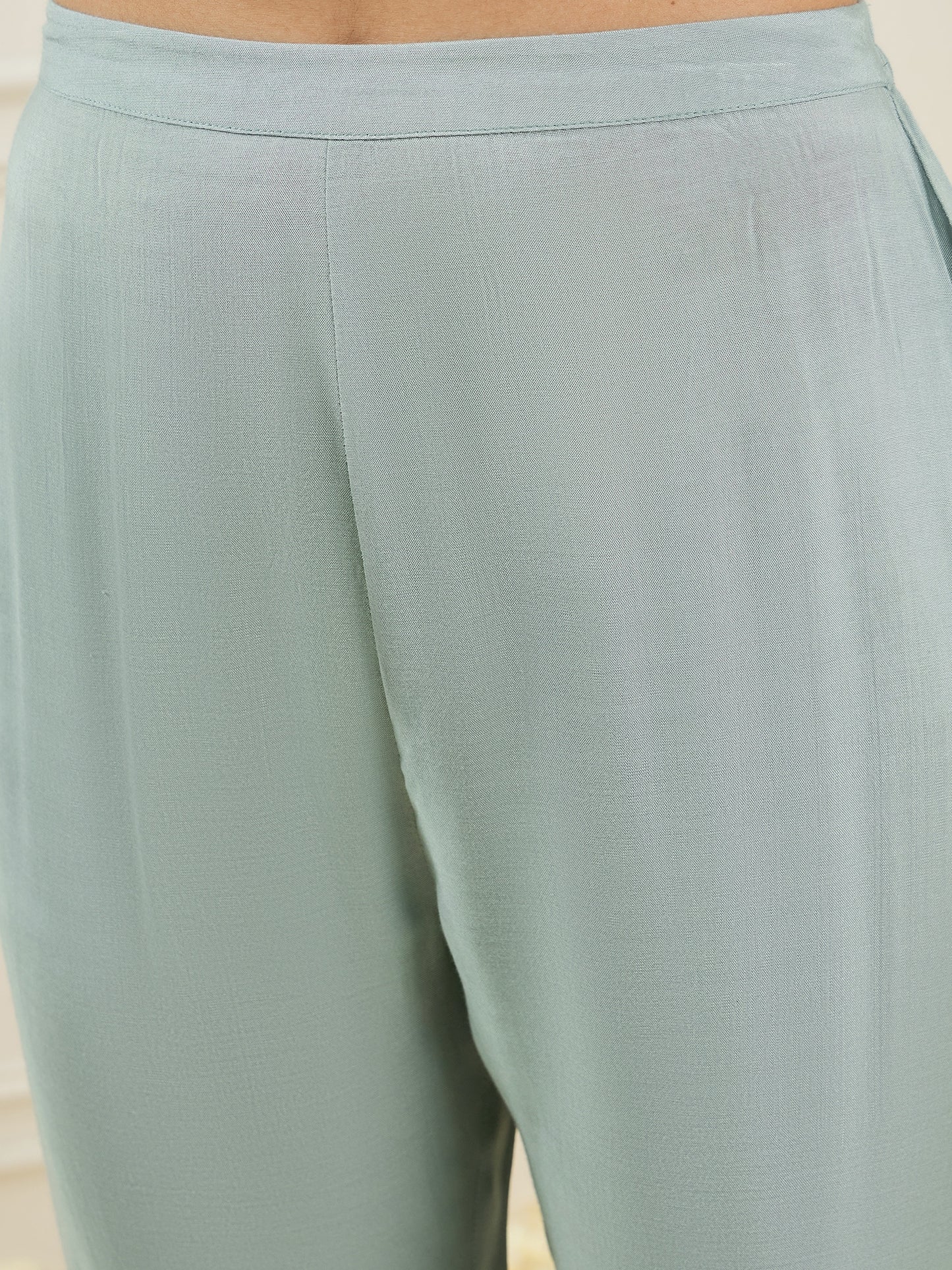 Ethnic Motifs Embroidered Sequinned Straight Kurta With Trouser & Dupatta