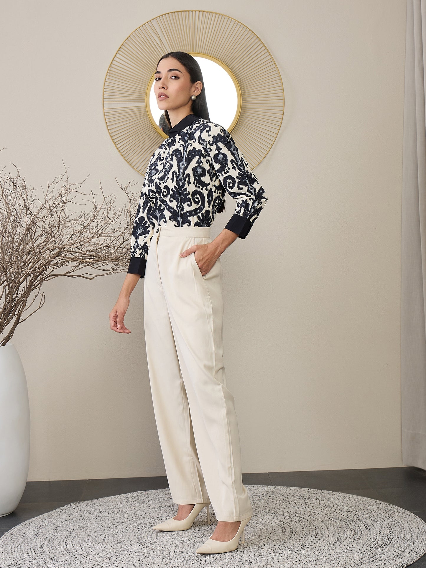 Printed Top With Trousers Co-Ords