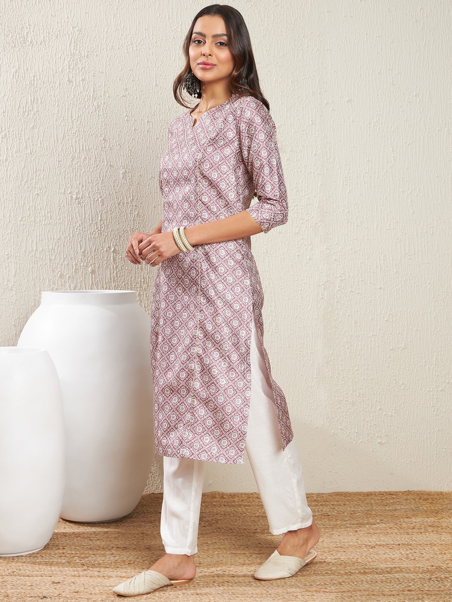 Floral Printed Kurta With Trousers