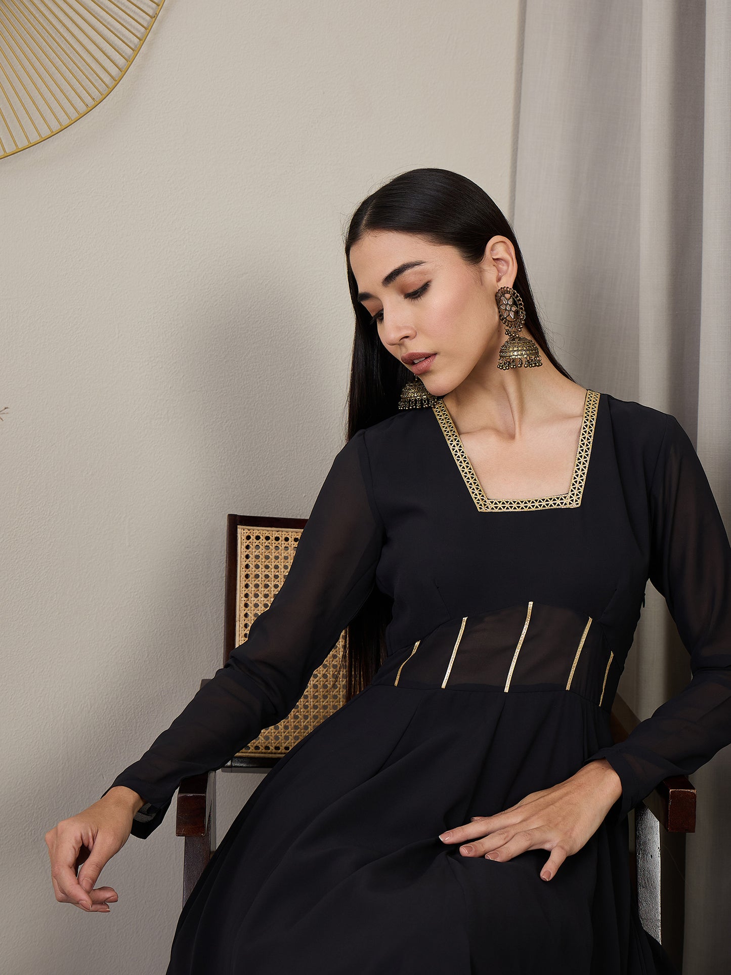 Women Panelled Gotta Patti Kurta with Palazzos