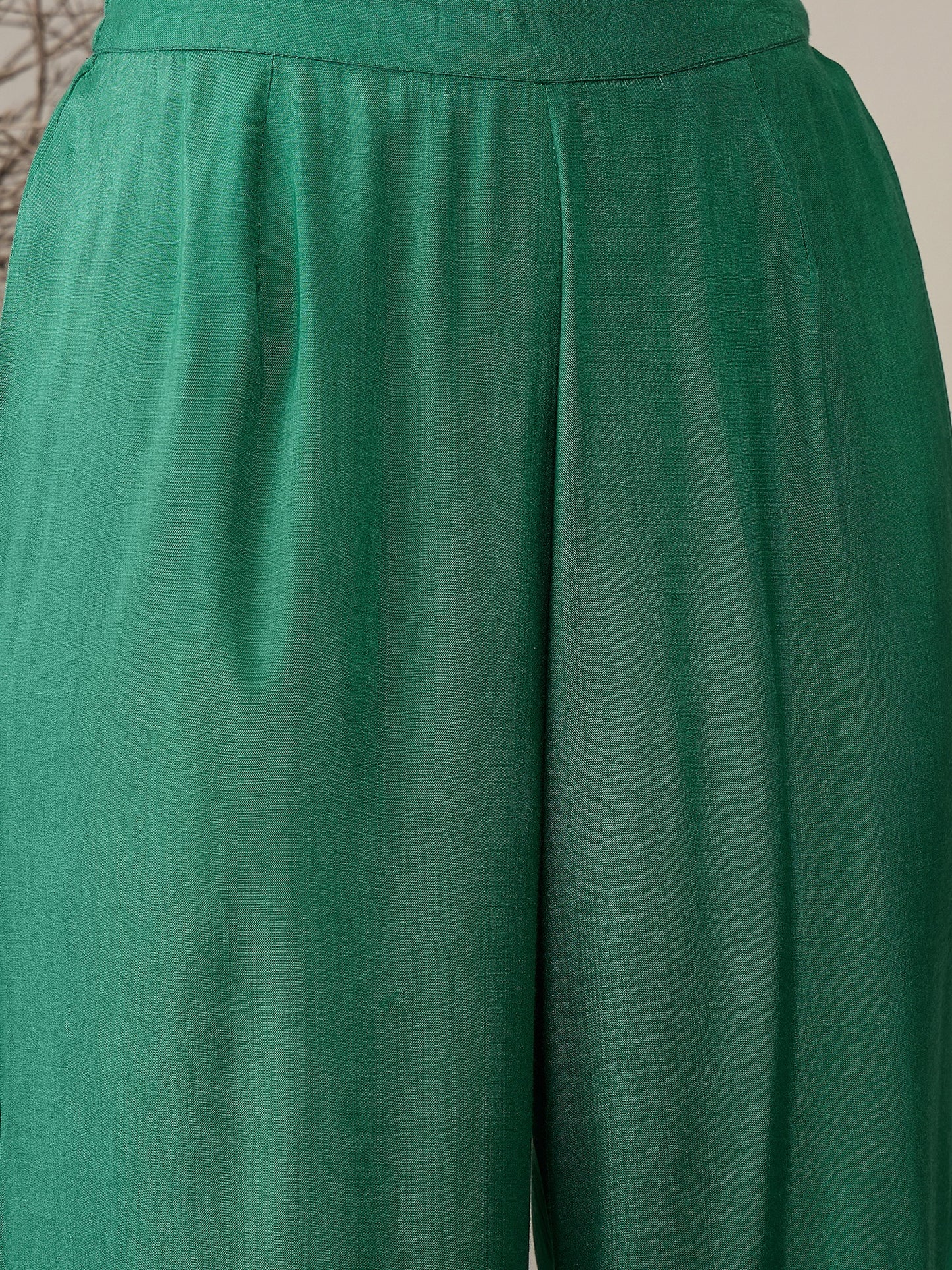 Ethnic Motifs Printed Square Neck Gotta Patti Tissue Anarkali Kurta With Palazzos