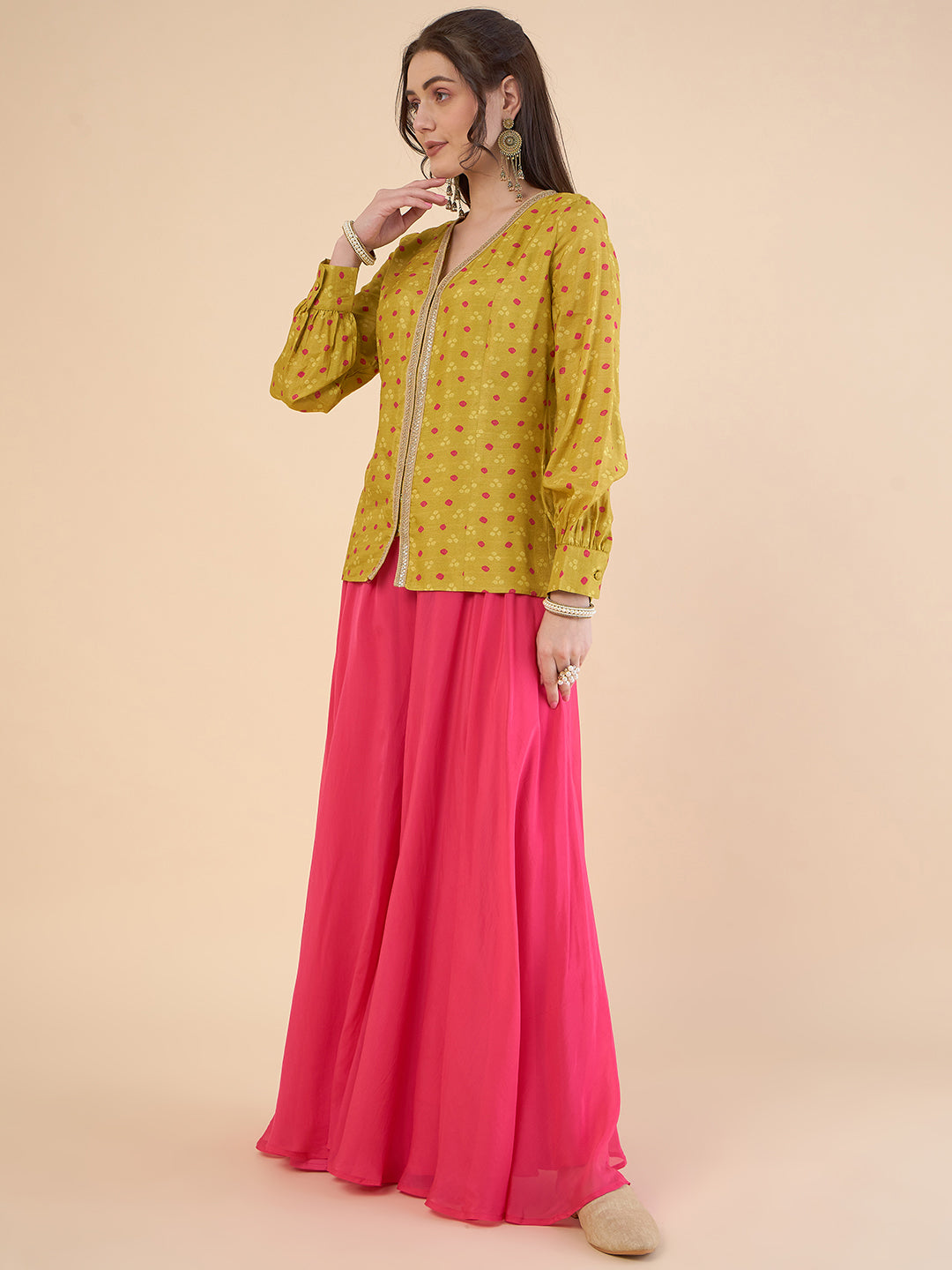 Ethnic Motifs Printed Top With Palazzo