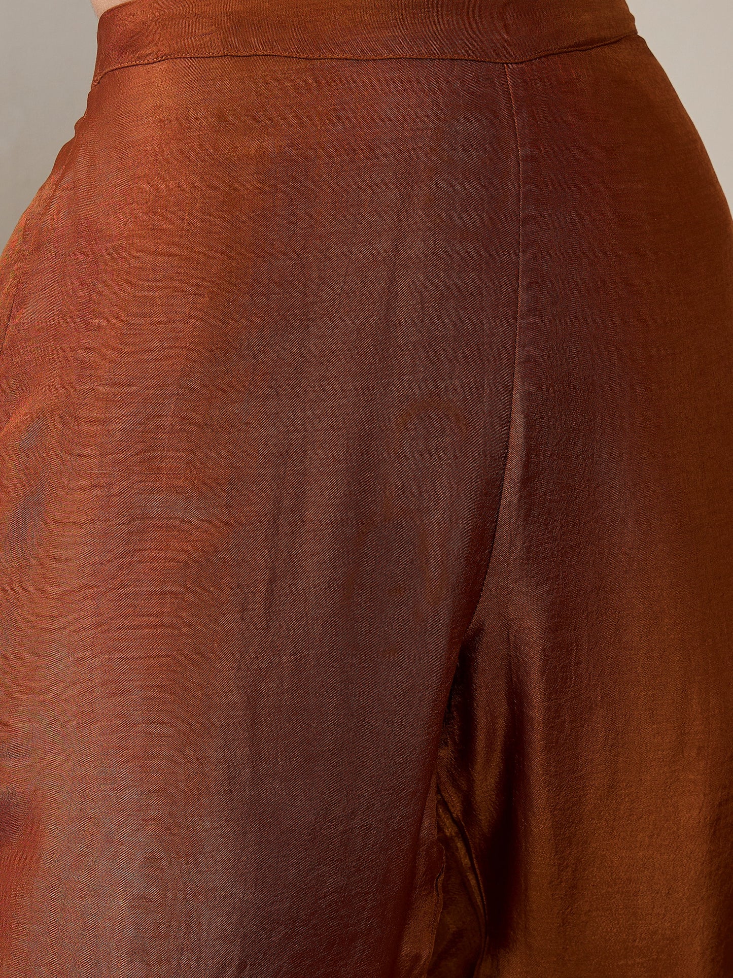 Women High Slit Pure Silk Kurta with Trousers