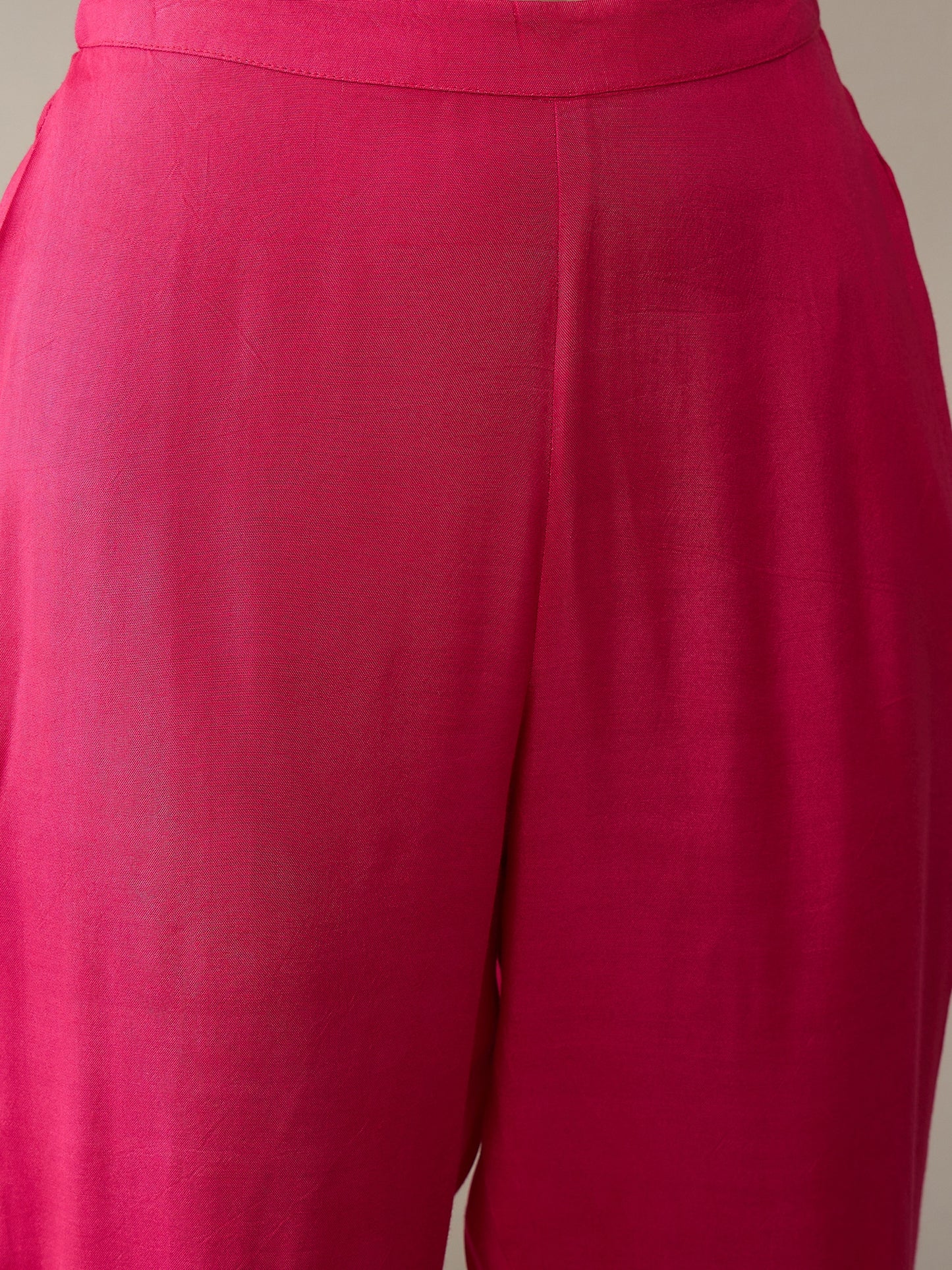 Floral Printed Notch Neck Regular Straight Kurta With Trousers
