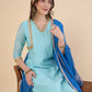 Women Regular Gotta Patti Kurti with Trousers & With Dupatta