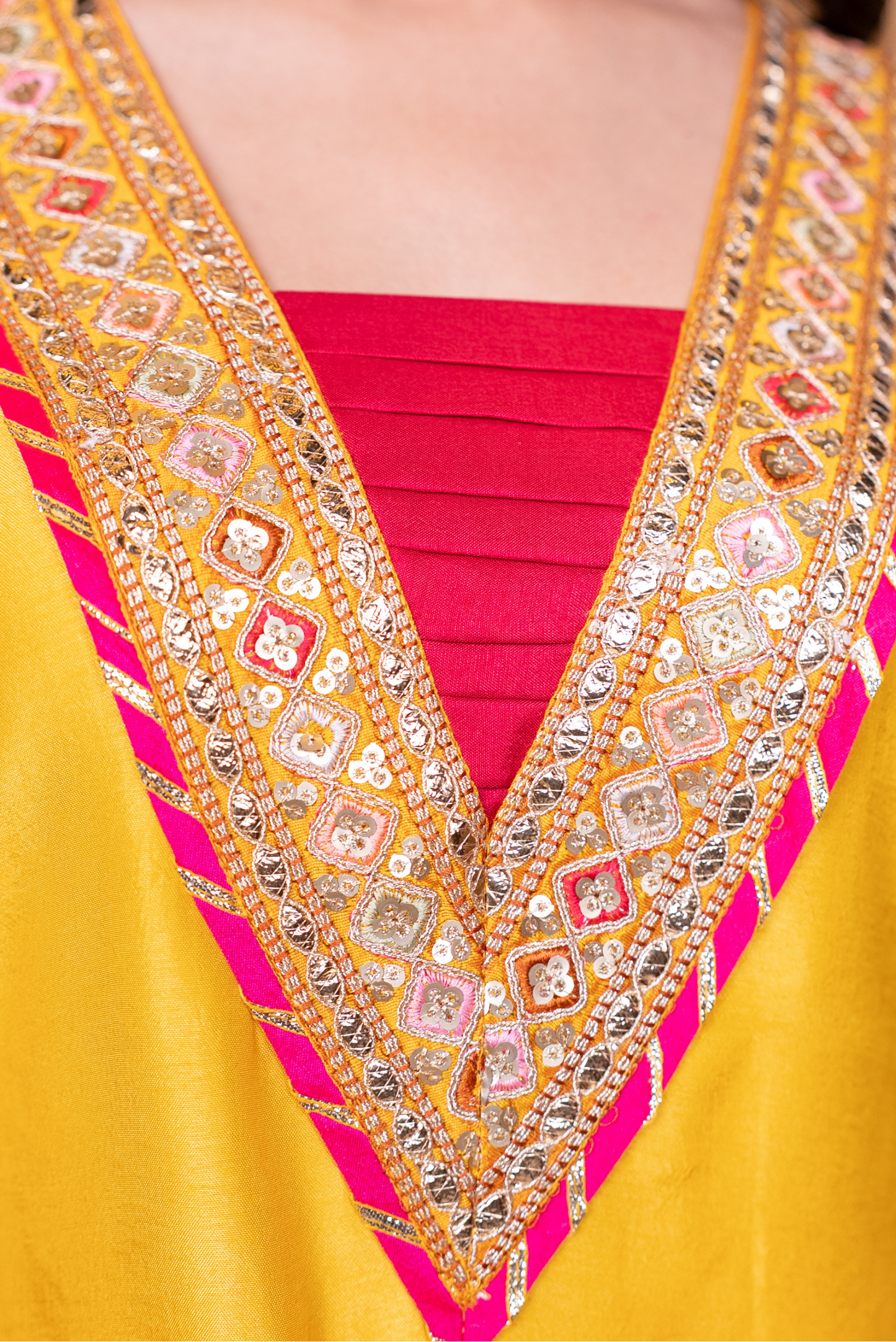 Straight lace work kurta with pant and dupatta