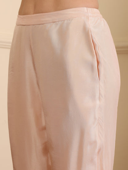 Floral Printed Sequinned Straight Kurta With Trouser And Dupatta