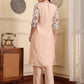 Floral Printed Sequinned Straight Kurta With Trouser And Dupatta