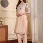 Floral Printed Sequinned Straight Kurta With Trouser And Dupatta