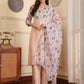 Floral Printed Sequinned Straight Kurta With Trouser And Dupatta