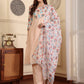 Floral Printed Sequinned Straight Kurta With Trouser And Dupatta