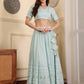 Embroidered Sequinned Lehenga & Blouse With Dupatta