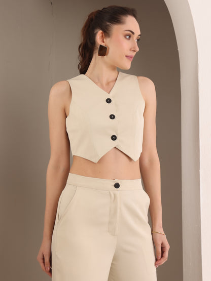 V Neck Waistcoat With Trousers