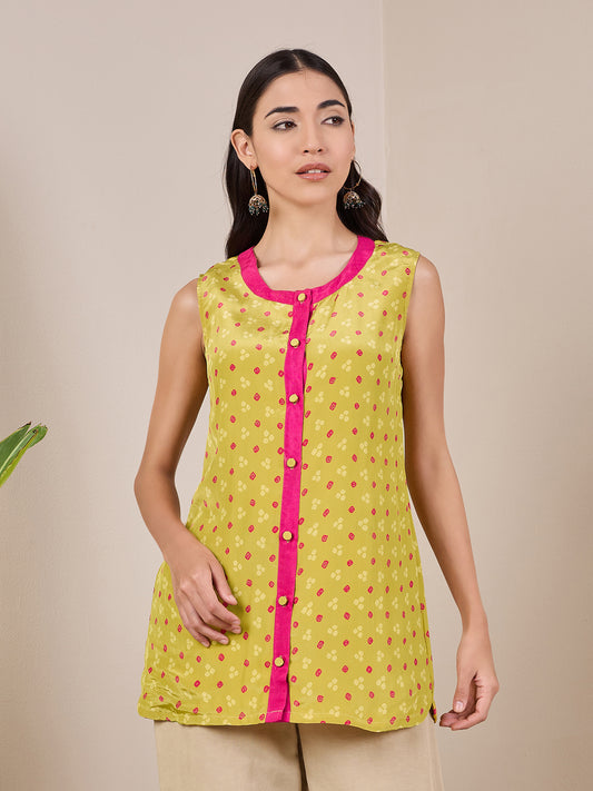 Bandhani Printed Panelled Kurti