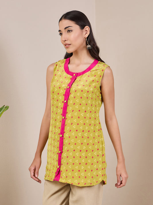 Bandhani Printed Panelled Kurti