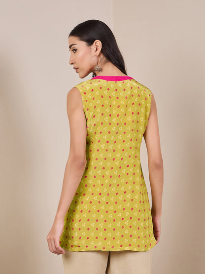 Bandhani Printed Panelled Kurti