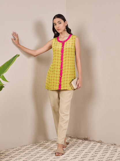 Bandhani Printed Panelled Kurti