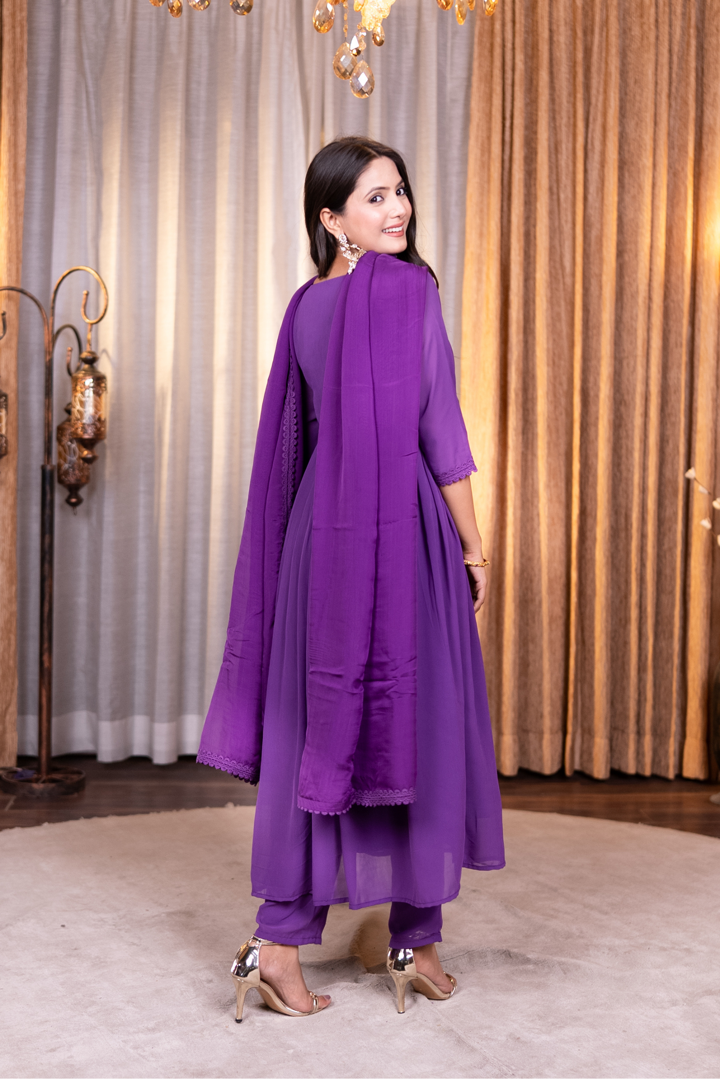 Anarkali kurta with pant and dupatta
