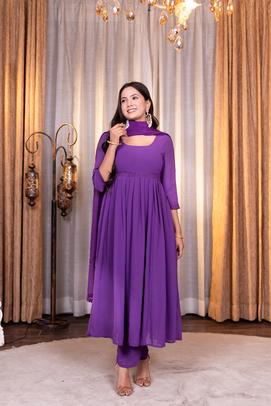 Anarkali kurta with pant and dupatta